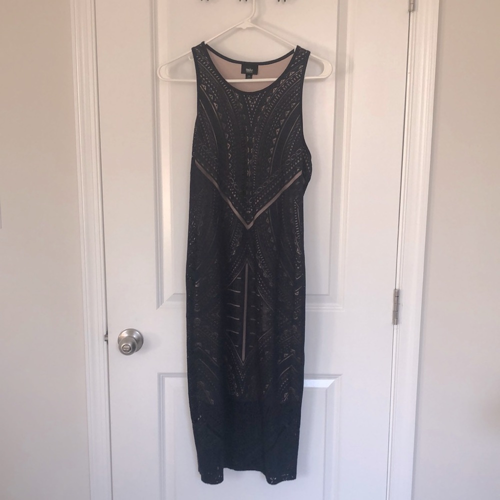 Unique Navy Patterned Dress